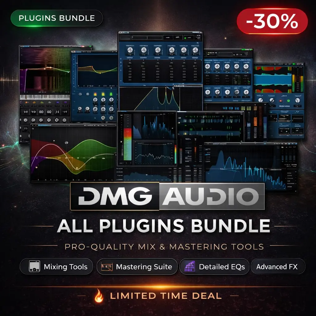 DMG Audio All Plugins Bundle – Mixing & Mastering Plugin Deal DMG Audio All Plugins Bundle – Mixing & Mastering Plugin Deal