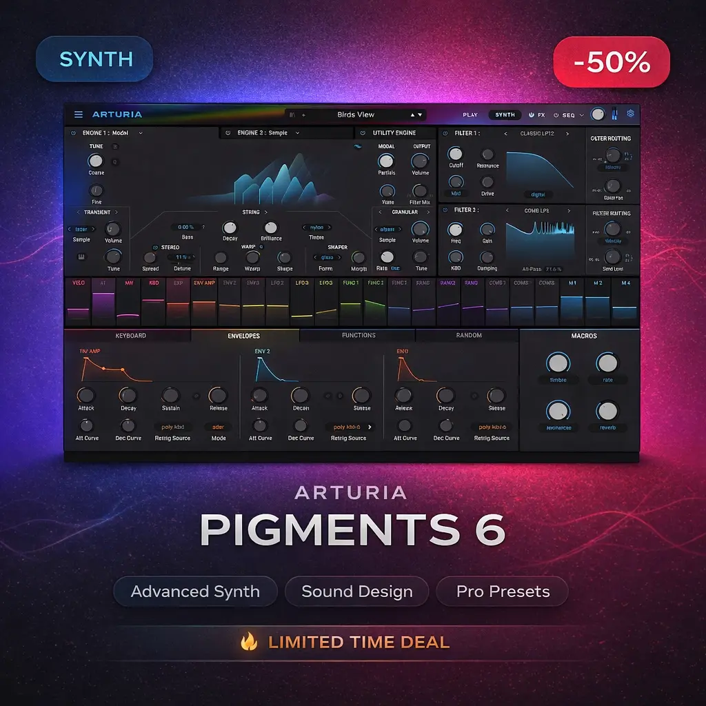 Arturia Pigments 6 – Multi-Engine Synth Plugin Deal Arturia Pigments 6 – Multi-Engine Synth Plugin Deal