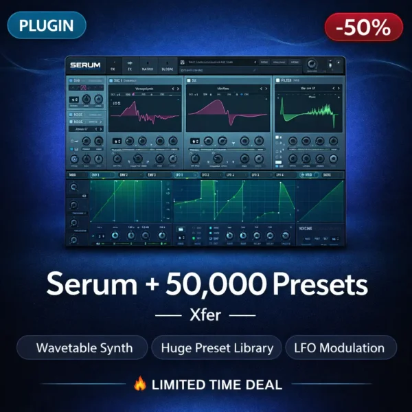 Xfer Serum 1 + 50,000 Presets — The Legendary Wavetable Synthesizer with Massive Sound Library