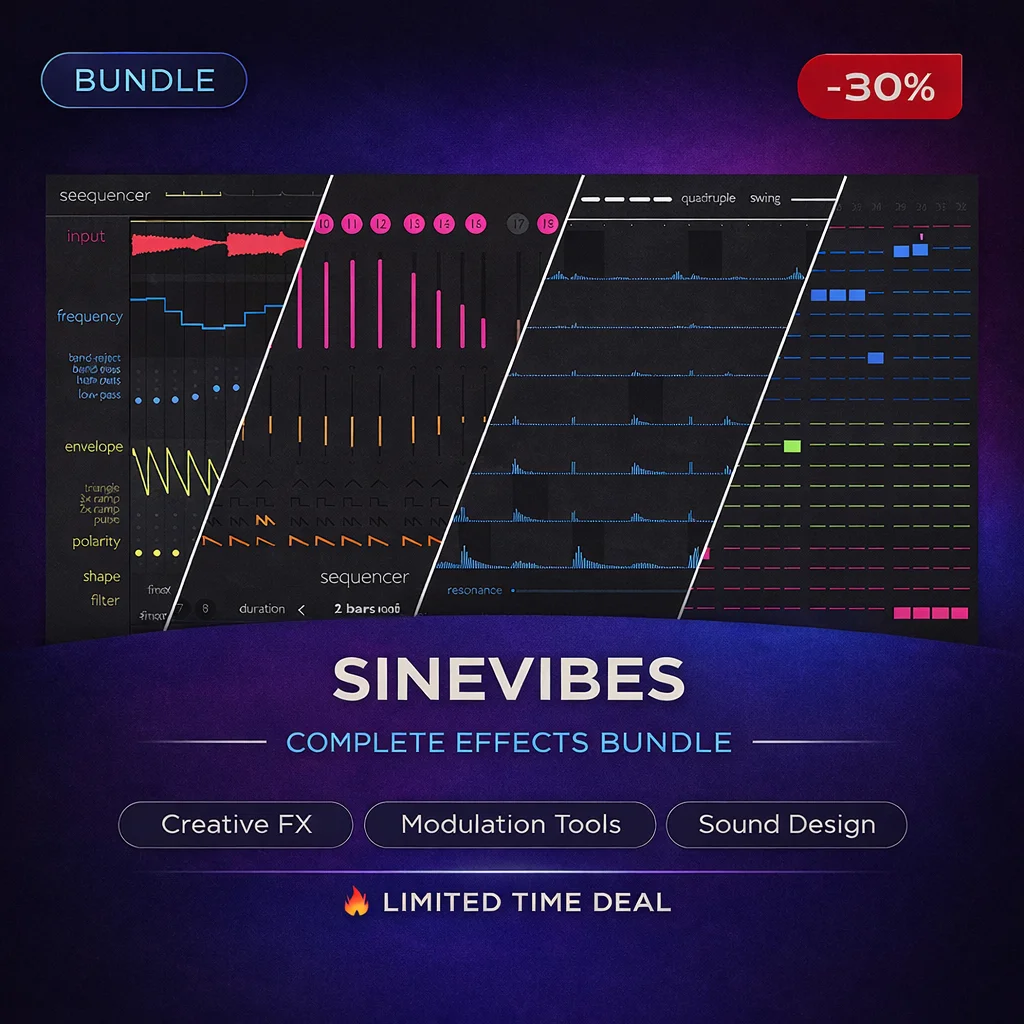 Sinevibes Complete Effects Bundle — 20 Boutique Audio Effects Sinevibes Complete Effects Bundle — 20 Boutique Audio Effects