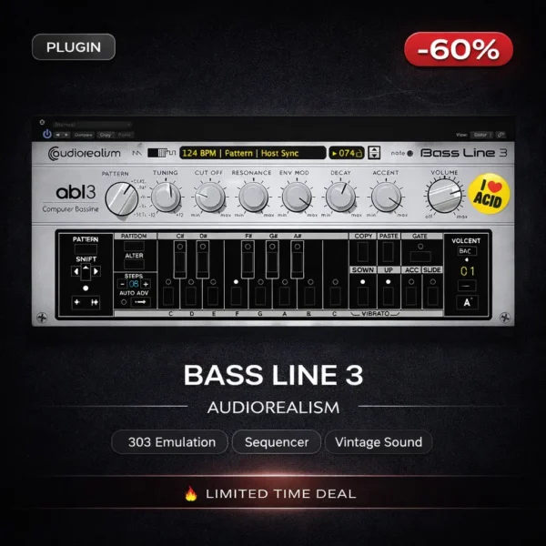 AudioRealism Bass Line 3 – Acid Bass Synth Plugin