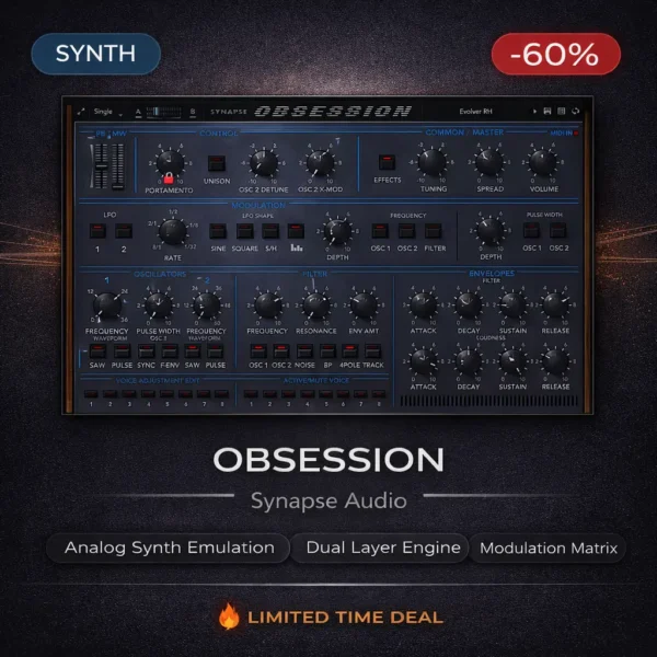 Synapse Audio Obsession – Vintage Analog Synth Plugin Deal
