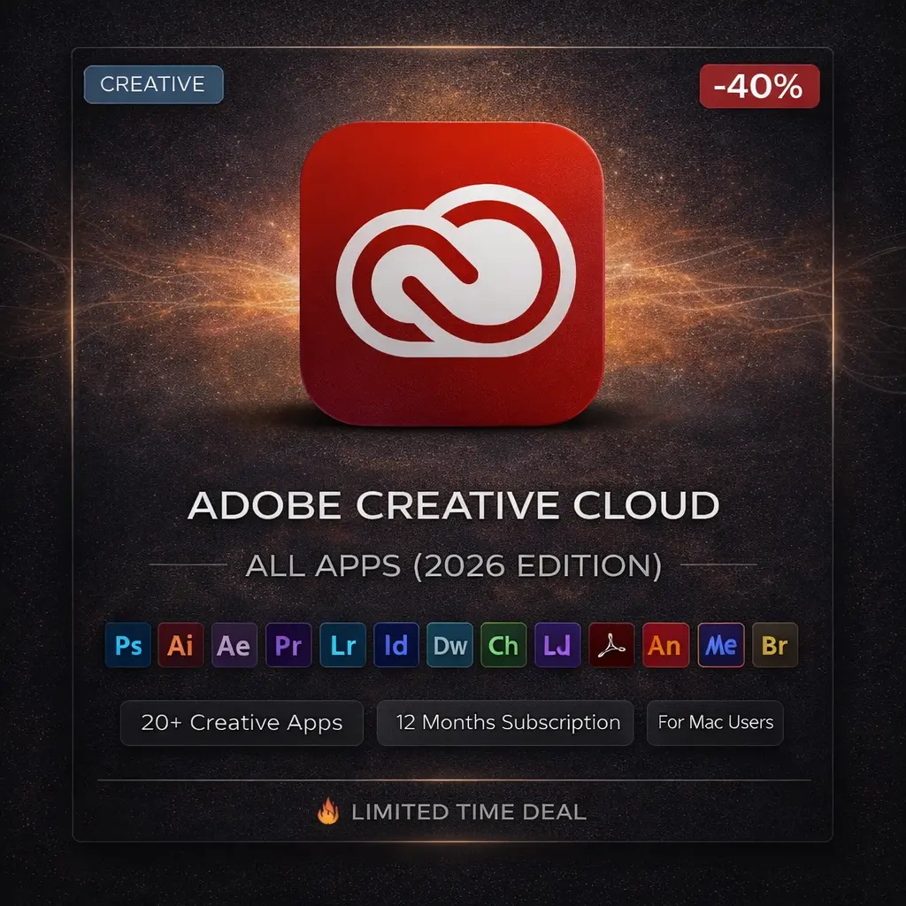 Adobe Creative Cloud All Apps (2026 Edition) – Complete Creative Software Suite Adobe Creative Cloud All Apps (2026 Edition) – Complete Creative Software Suite