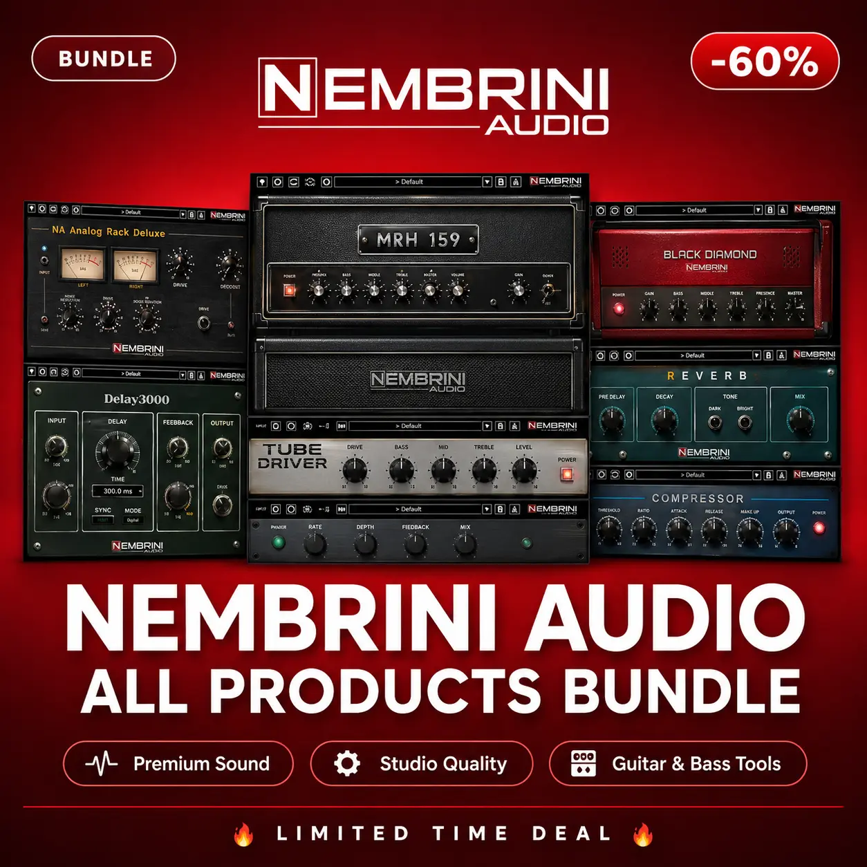 Nembrini Audio All Products Bundle – Complete Guitar Amp & FX Plugin Suite Nembrini Audio All Products Bundle complete guitar amp simulator and FX plugin suite for rock, metal and blues producers