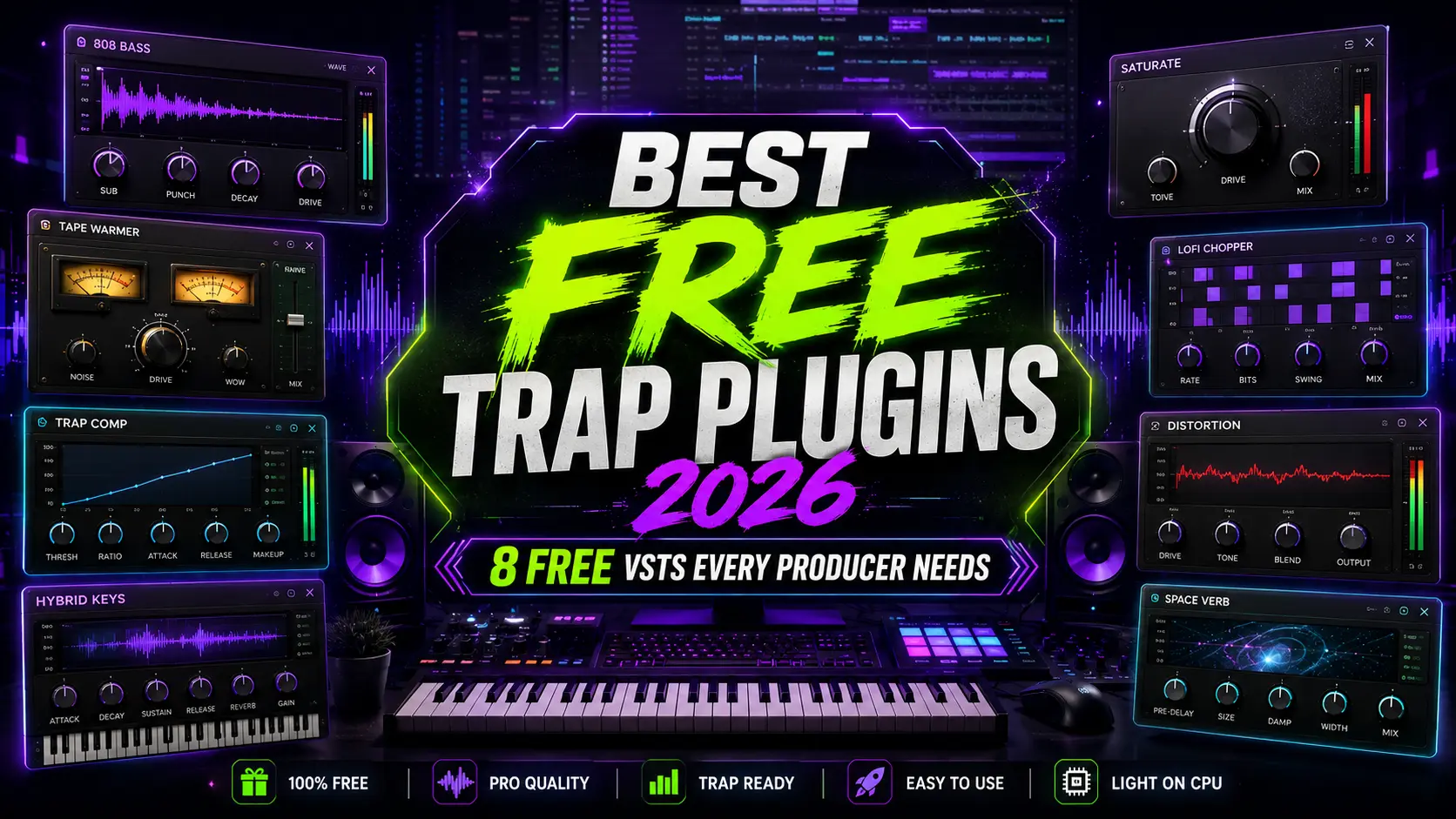 Best Free Trap Plugins 2026: 8 Free VSTs Every Producer Needs